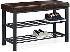 Relaxdays Schuhbank, offen, für 6-8 Paar Schuhe,