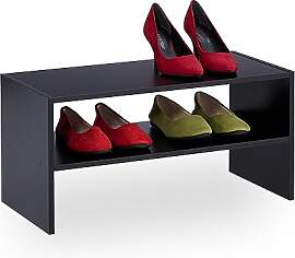Relaxdays Schuhregal, 4 Paar Schuhe, HBT: 29,5 x