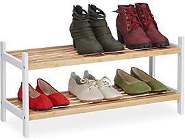 Relaxdays Schuhregal, Schuhablage mit 2 Ebenen,