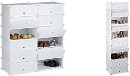 Relaxdays Schuhschrank Kunststoff, Schuhregal