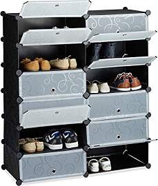 Relaxdays Schuhschrank Kunststoff, Schuhregal