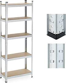 Relaxdays Schwerlastregal, 5 Ebenen, HBT 180x70x30 