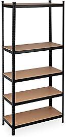 Relaxdays Schwerlastregal XL, 5 Böden, Stahl,