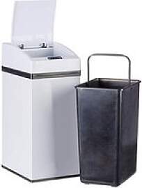 relaxdays Sensor Mülleimer 7,0 l weiß, 1 St.