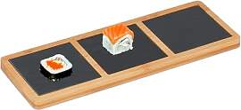 Relaxdays Servierbrett mit Schieferplatten, HBT: