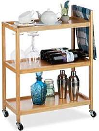 relaxdays Servierwagen braun 58,0 x 30,0 x 76,5 cm
