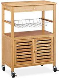 relaxdays Servierwagen braun 59,5 x 35,0 x 82,0 cm