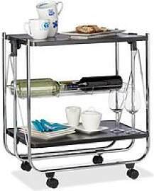 relaxdays Servierwagen schwarz 68,0 x 40,5 x 68,5