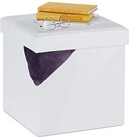 Relaxdays Sitzhocker mit Stauraum, faltbar,