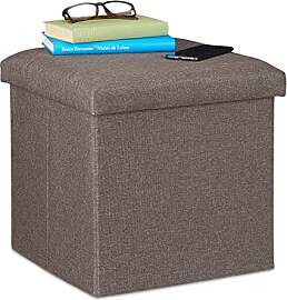 Relaxdays Sitzhocker mit Stauraum, faltbar, weich