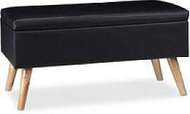 relaxdays Sitztruhe 10025734_46 schwarz Holz 80,0