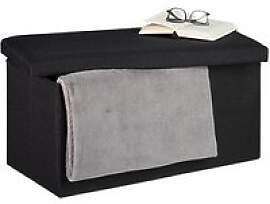 relaxdays Sitztruhe 10031616_46 schwarz Holz 76,5