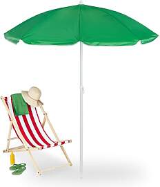 Relaxdays Sonnenschirm, Ø 160 cm, knickbar,