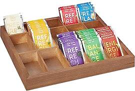Relaxdays Sortierbox Holz, 15 Fächer, HxBxT: