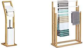 Relaxdays Stand WC Garnitur Holz HBT 75 x 19 x 19