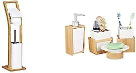 Relaxdays Stand WC Garnitur Holz HBT 75 x 19 x 19