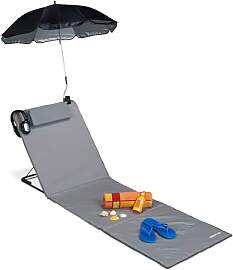 Relaxdays Strandmatte, gepolsterte Strandliege XXL 