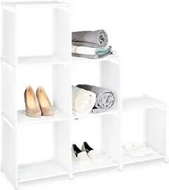 relaxdays Stufenregal 2x Stufenregal, weiß weiß