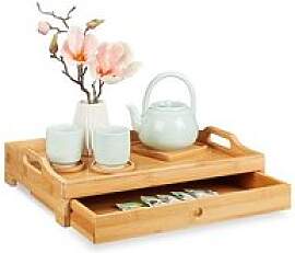 relaxdays Tablett braun 43,0 x 31,0 cm, 1 St.