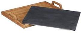 relaxdays Tablett braun rechteckig 40,5 x 32,0 cm