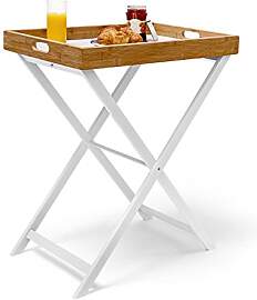 Relaxdays Tabletttisch Bambus H x B x T: ca. 72 x