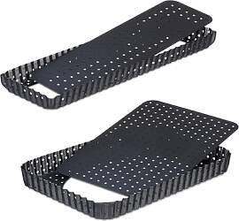 Relaxdays Tarteform, 2er Set, mit Hebeboden &