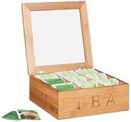 relaxdays Teebox braun 22,0 x 22,0 cm, 1 St.
