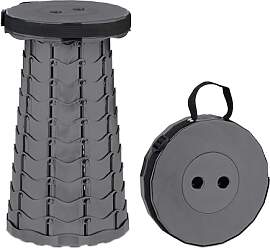 Relaxdays Teleskophocker, faltbar, Tragegurt,