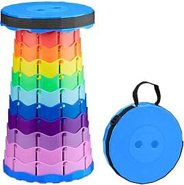 Relaxdays Teleskophocker, faltbar, Tragegurt,