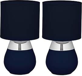 Relaxdays Tischlampe, 2er Set, Metallfuß,