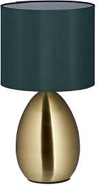 Relaxdays Tischlampe, Metallfuß, Stoffschirm,