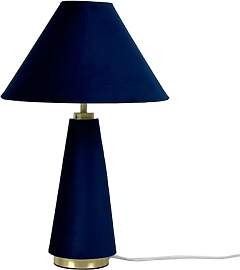 Relaxdays Tischlampe, Samtschirm & Metallfuß, 