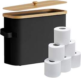 Relaxdays Toilettenpapier Aufbewahrung, 12 Rollen, 