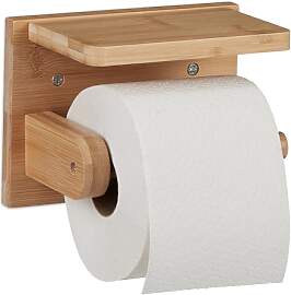 Relaxdays Toilettenpapierhalter mit Ablage, für