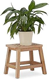 Relaxdays Tritthocker Holz, Fußbank aus