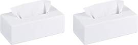 Relaxdays Tücherbox Bambus, Taschentuchbox mit