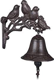 Relaxdays Türglocke Gusseisen Vögel, antike