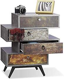 Relaxdays Vintage Kommode 4 Schubladen,