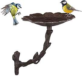 Relaxdays Vogeltränke aus Gusseisen, Blüte,