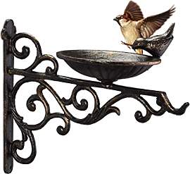 Relaxdays Vogeltränke Gusseisen, Wandmontage,