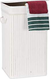 Relaxdays Wäschekorb Bambus, faltbar &