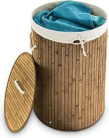 Relaxdays Wäschekorb Bambus, faltbare