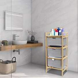 Relaxdays Wäschesortierer aus Bambus mit 3