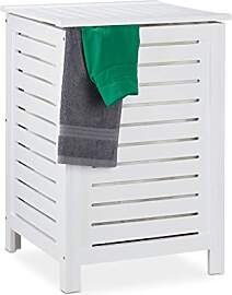 Relaxdays Wäschetruhe mit Deckel, 86 Liter,