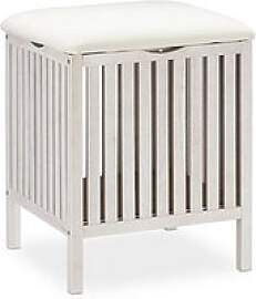 relaxdays Wäschetruhe weiß, 1 St.