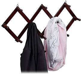 Relaxdays Wandgarderobe Holz, ausziehbare