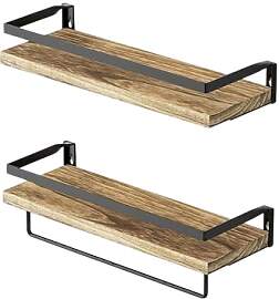 Relaxdays Wandregal, 2-TLG. Set, Holz &