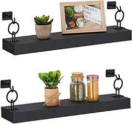 Relaxdays Wandregal, 2er Set, HxBxT: 13 x 48 x 12