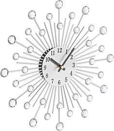 Relaxdays Wanduhr, glitzerndes Diamanten-Design,