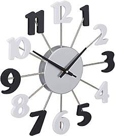 Relaxdays Wanduhr, rahmenlos, mit Sekundenzeiger,